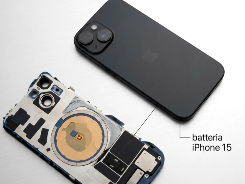 Interno iPhone 15: batteria e back cover sostituiti in laboratorio
